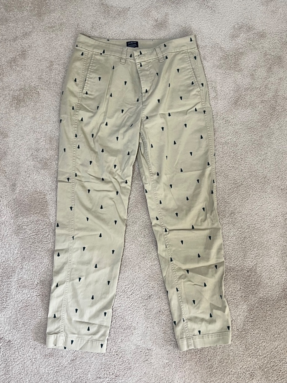 J.Crew High-Rise Girlfriend Chino Size 6 Tree Print Khaki